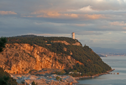 Blick vom Campingplatz nach Triest