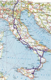 Urlaubsroute - Klick zum Vergrößern